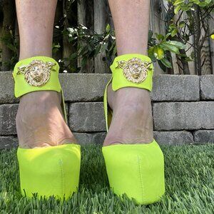 Penny Sue Women's Platform High Heel Shoes Neon Green size 8